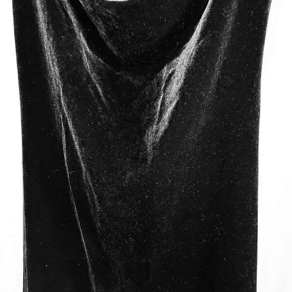 Velvet Like Spaghetti Strap Dress Size Medium Black Formal - Picture 5 of 8